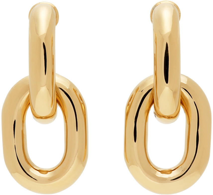 Rabanne Gold Xl Link Double Hoop Earrings In P710 Gold