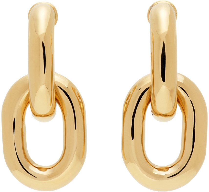 Paco Rabanne Gold XL Link Double Hoop Earrings SSENSE UK