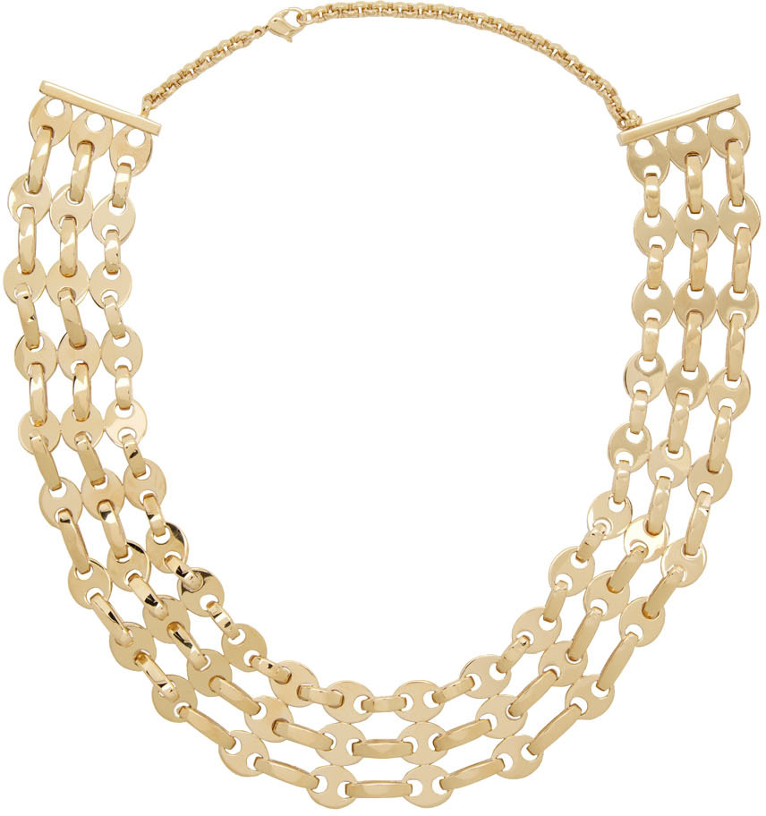 Paco Rabanne Gold Eight Nano 3-Row Necklace