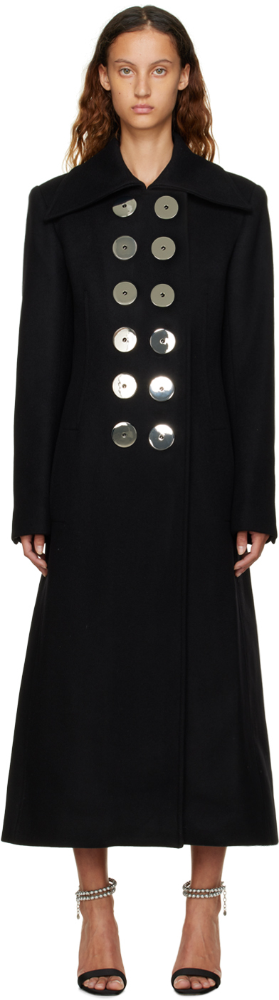Black Caban Coat by Paco Rabanne on Sale