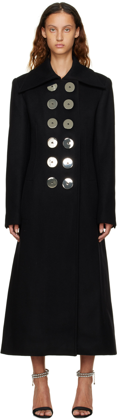 Paco Rabanne: Black Caban Coat | SSENSE Canada