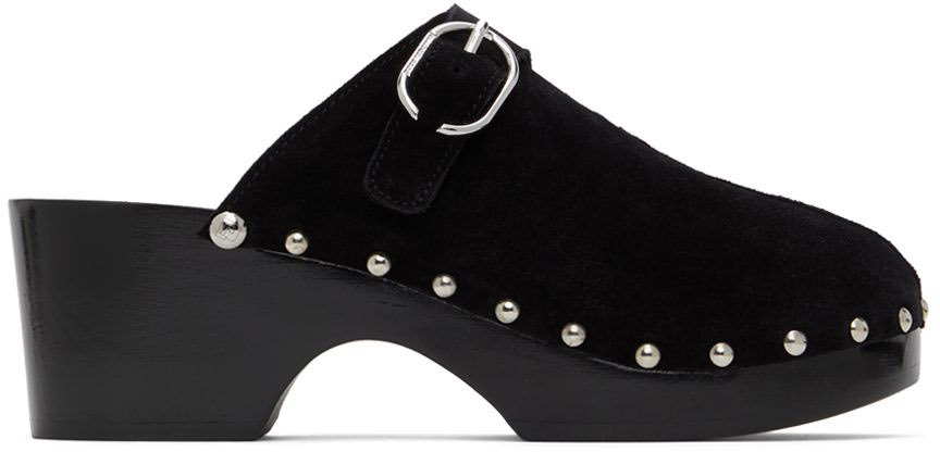 Black Suede Clogs