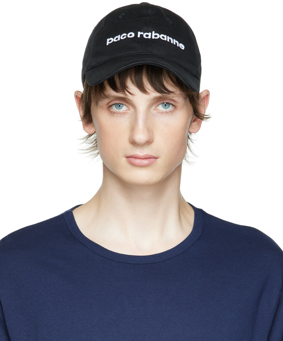 Paco Rabanne Black Embroidered Cap