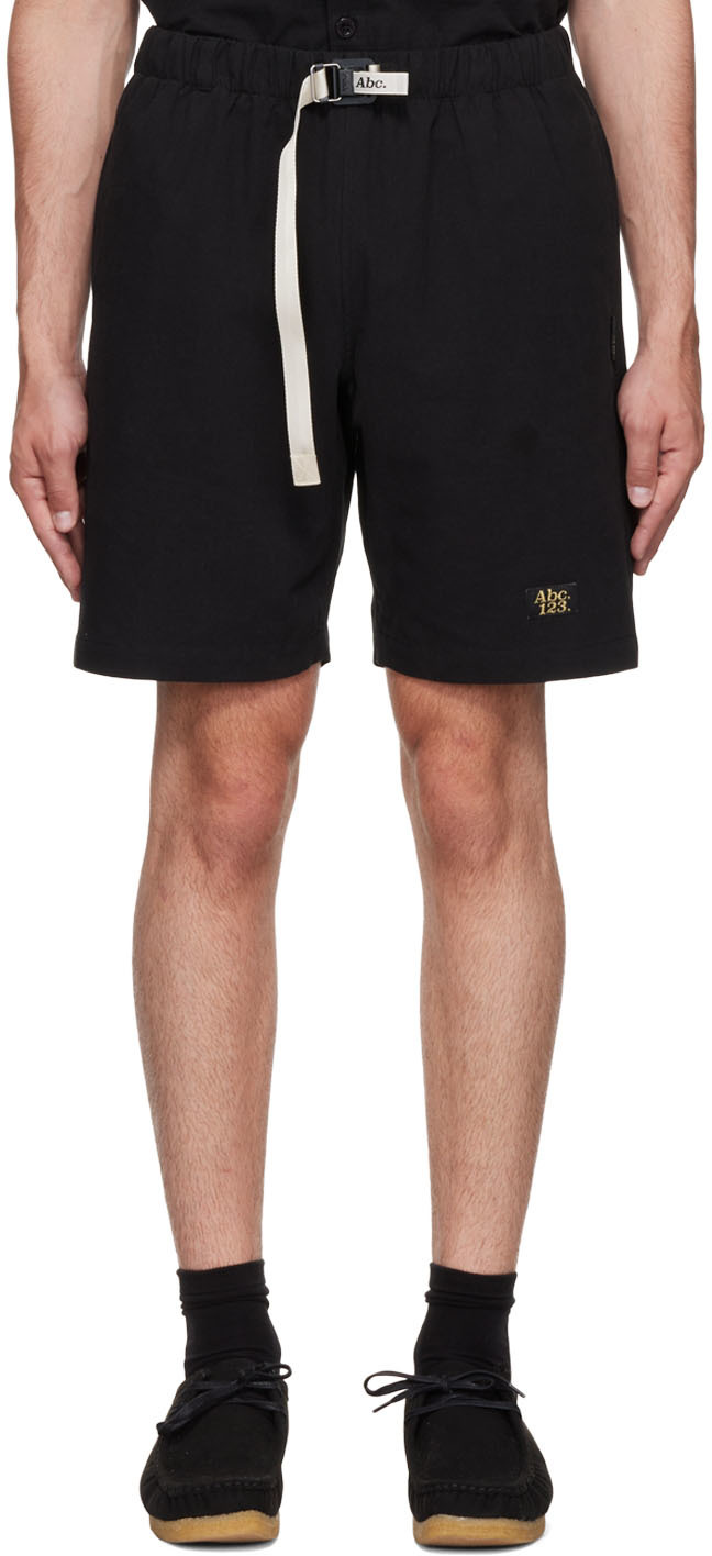 Advisory Board Crystals Black Cotton Shorts In Anthracite