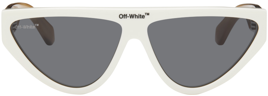 Off-white White & Brown Gustav Sunglasses In White Dark Grey