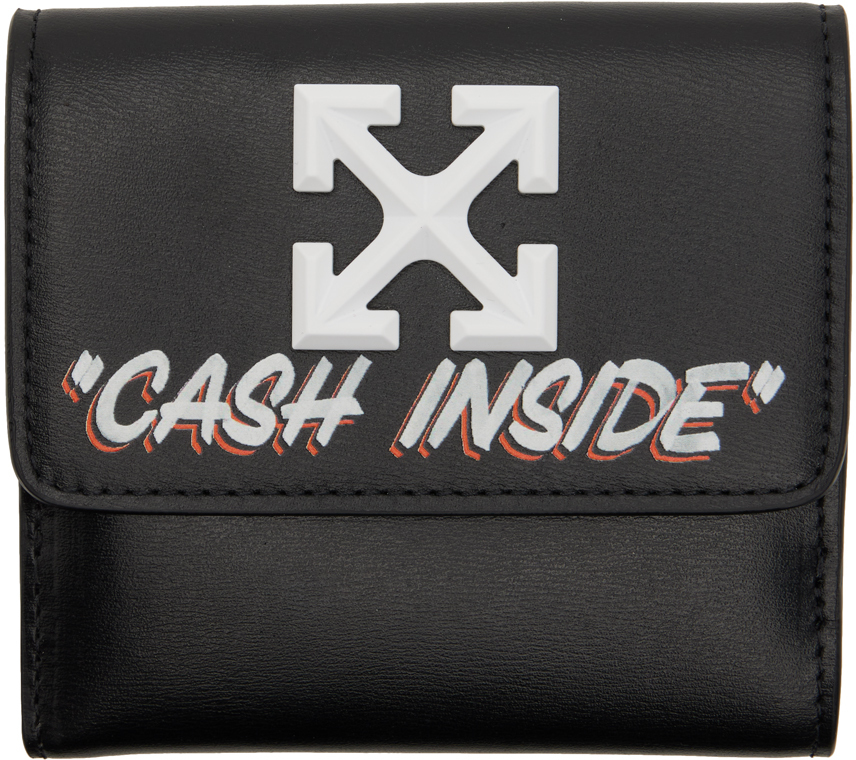 OFF-WHITE BLACK JITNEY FRENCH QUOTE WALLET