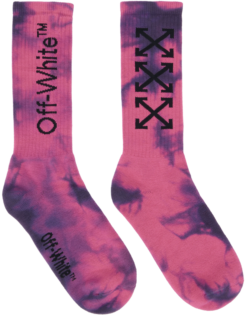 Purple & Pink Arrows Tie-Dye Socks