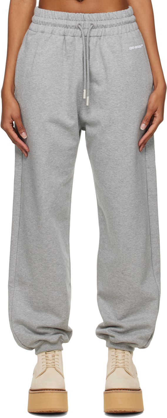 Gray Embroidered Lounge Pants by Off-White on Sale