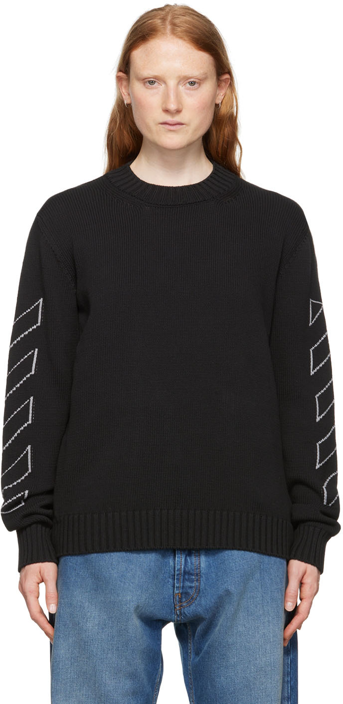 Off-White: Black Diag Sweater | SSENSE