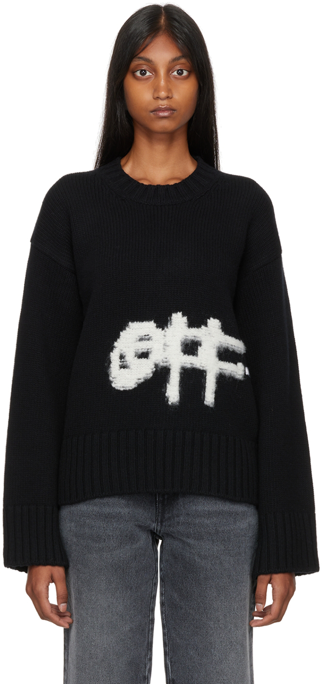 Off-White Black Intarsia Sweater