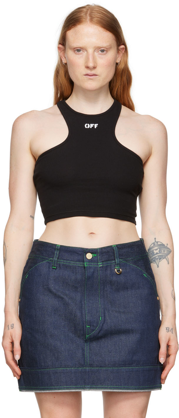 Off-White Black Cropped Tank Top