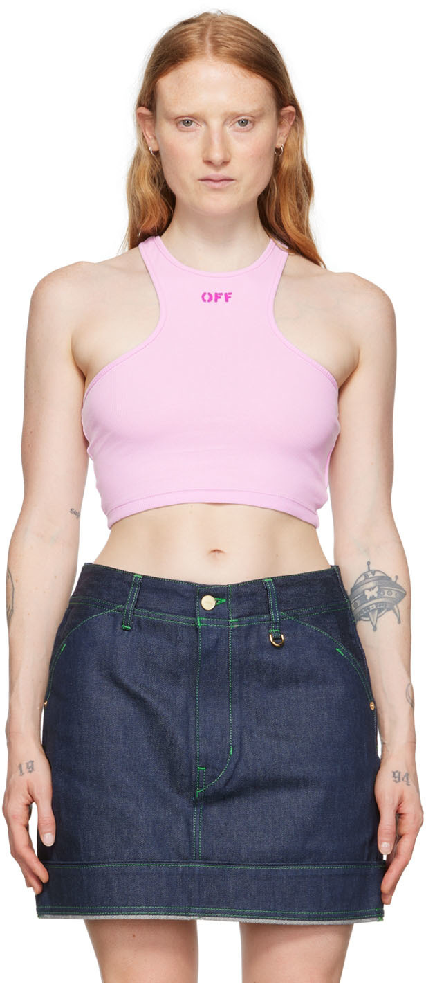 Off-White Purple Cropped Tank Top
