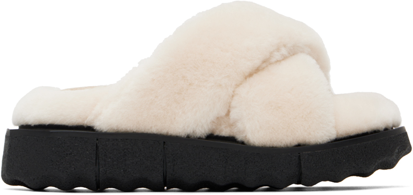 Shop Off-white Criss-cross Sandals In Cream Black