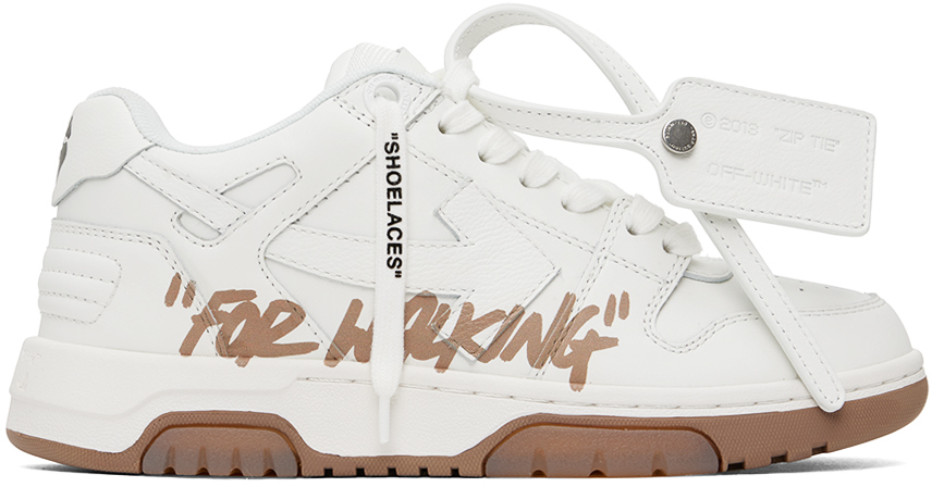 Off-White: Baskets Out Of Office 'For Walking' blanches | SSENSE France