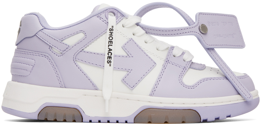 Neerwaarts relais Dezelfde Off-White: White & Purple Out Of Office Sneakers | SSENSE