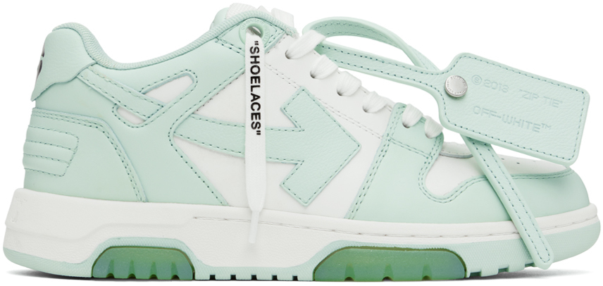 Off-White White & Green Out Of Office Sneakers
