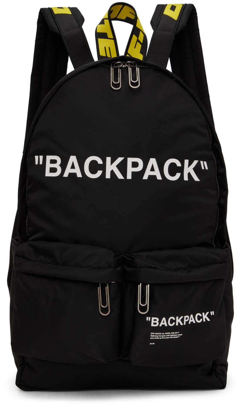 Black Range Logo Lettering Backpack SSENSE Men Accessories Bags Rucksacks 