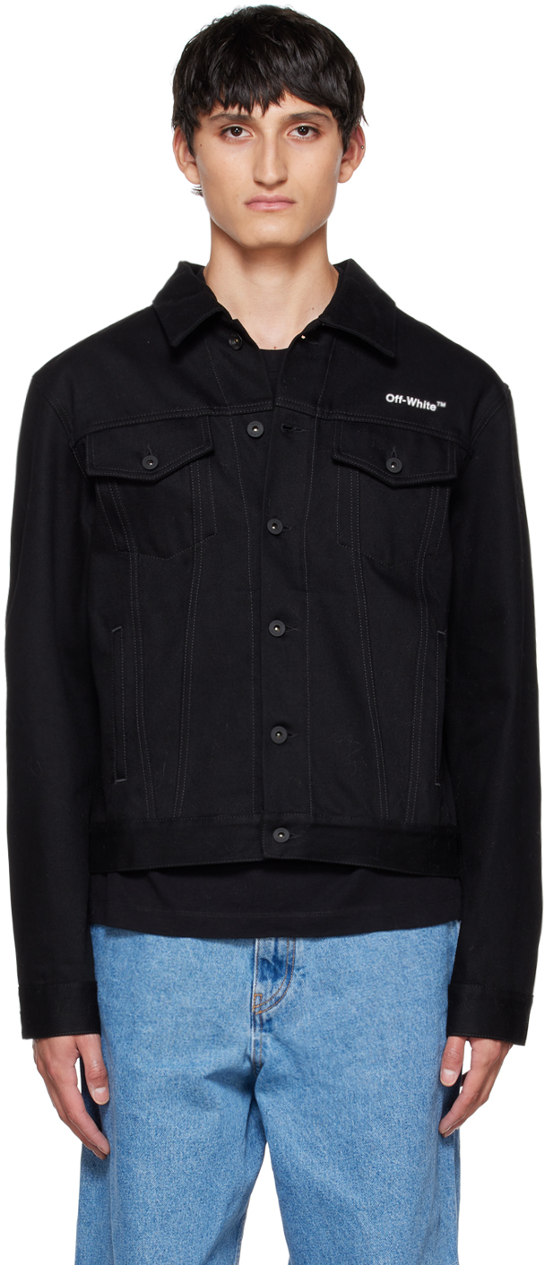 Black Diag Denim Jacket by Off-White on Sale