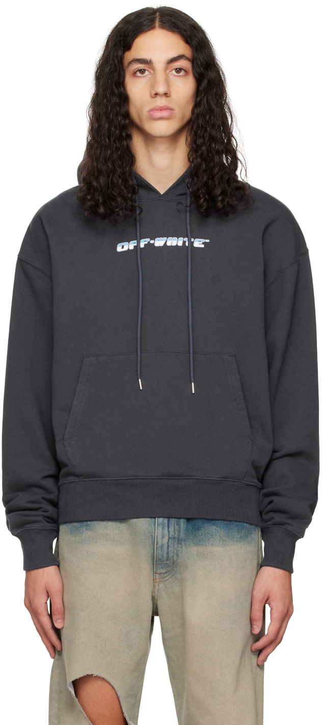 Off-White Navy Between Arrow Over Hoodie