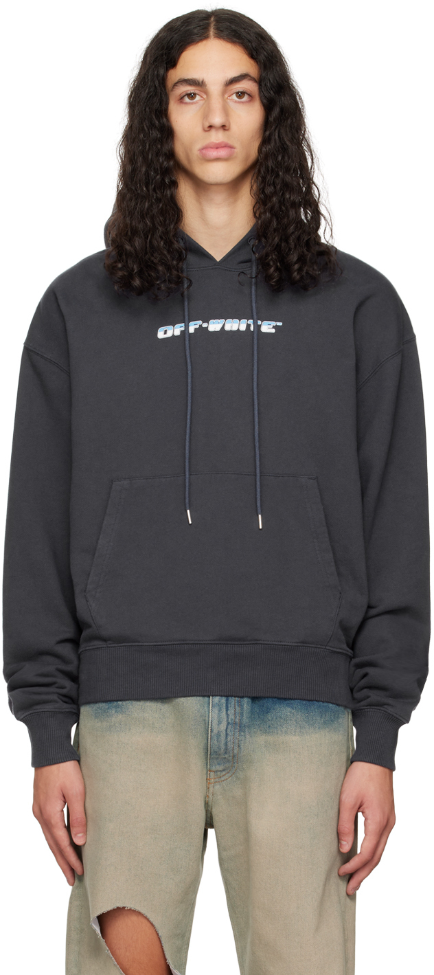 Navy Between Arrow Over Hoodie by Off-White on Sale