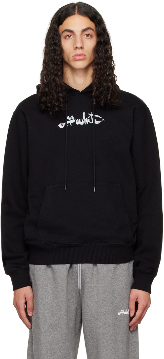 Off-White: Black Paint Arrow Hoodie | SSENSE