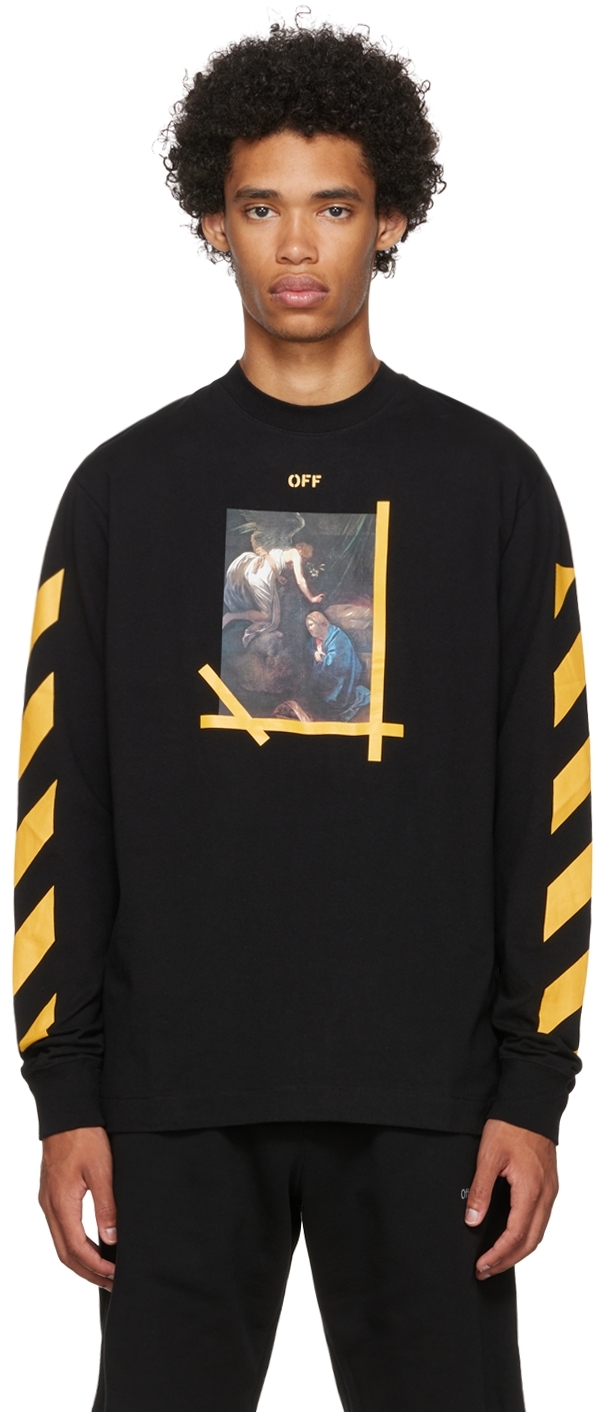 Black Mona Lisa Long Sleeve T-Shirt By Off-White On Sale