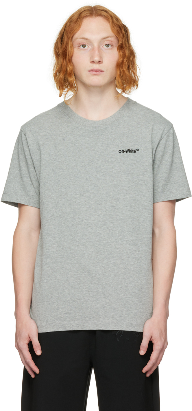 Off-White Gray Helvetica Slim T-Shirt