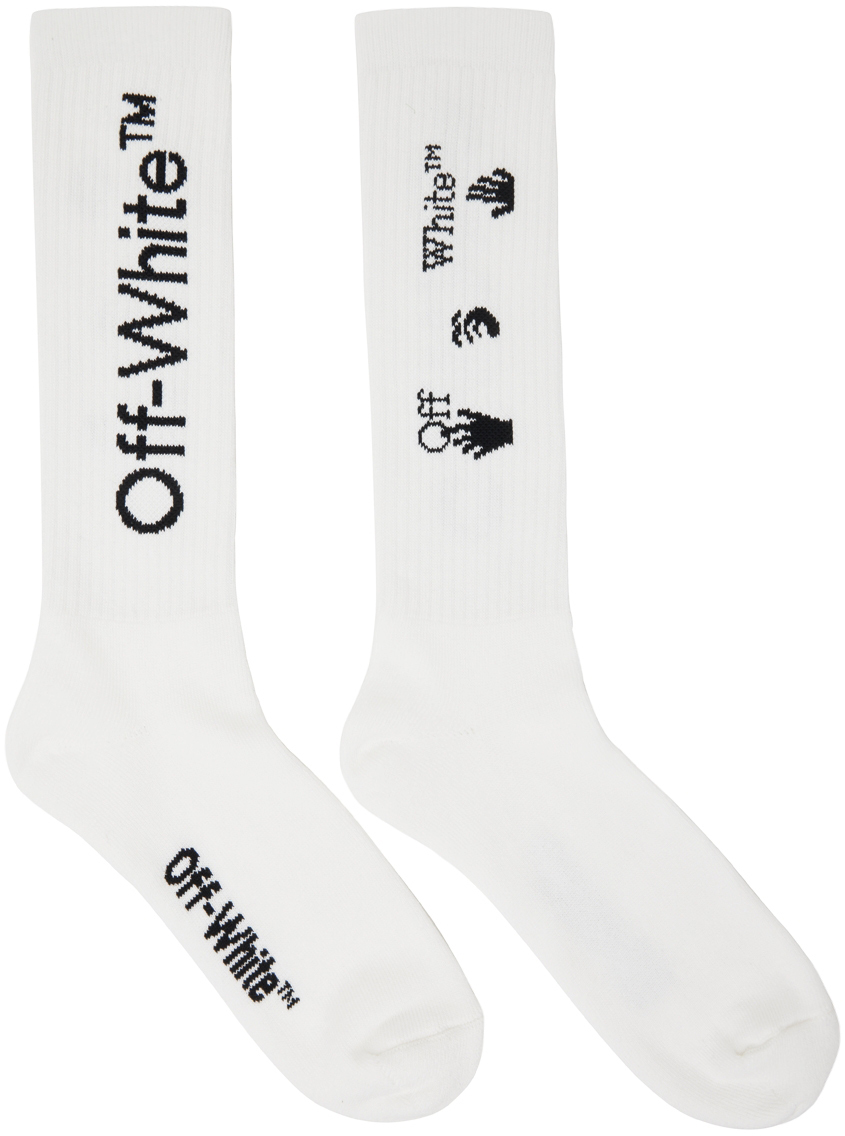 Off-White White Arrow Mid Length Socks