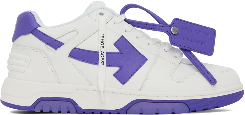 White & Purple Out Of Office Sneakers by Off-White on Sale