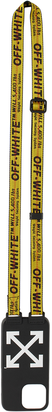Off White/ブラック＆イエロー ベルトカバー iPhone13Pro ケース Off-Whiteのブラック＆イエロー Belt Cover iPhone 13 Pro