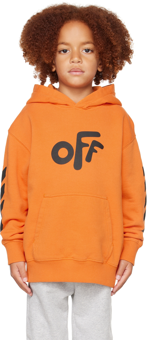 Kids Orange Rounded Hoodie by Off-White | SSENSE