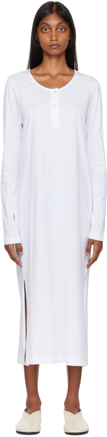 Studio Nicholson Off-white Hollis Midi Dress In Off White 20700571
