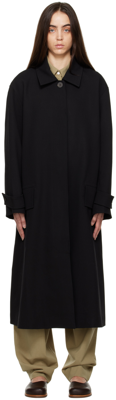 Studio Nicholson: Black Fidra Coat | SSENSE Canada