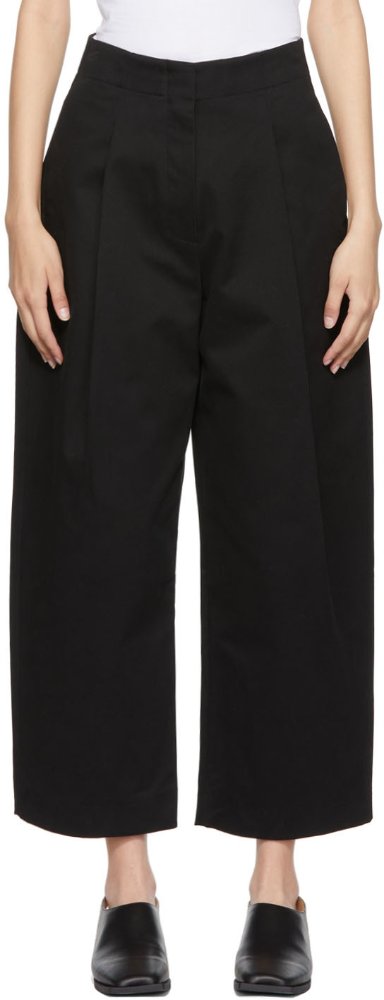 Studio Nicholson: Black Dordoni Volume Trousers | SSENSE Canada