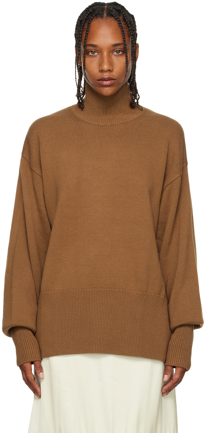 Shop Studio Nicholson Brown Viere Turtleneck In Camel