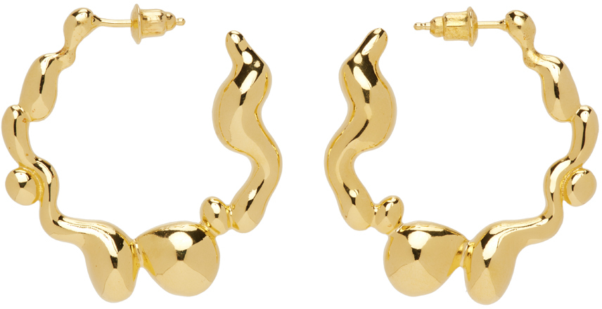Hannah Jewett Gold Puddle Play Earrings In 18k Gold Plated Bras