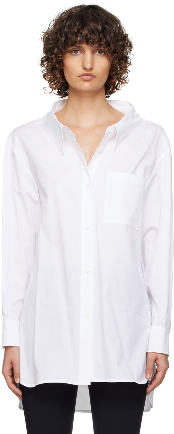 KIMHĒKIM: White Mary Wide Collar Shirt | SSENSE Canada