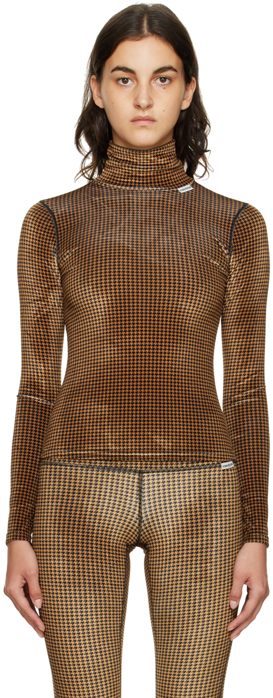 KIMHĒKIM Brown Yoga Checked Top