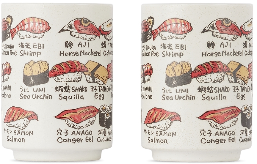 White Sushi Tea Cup Set by BEAMS JAPAN SSENSE UK