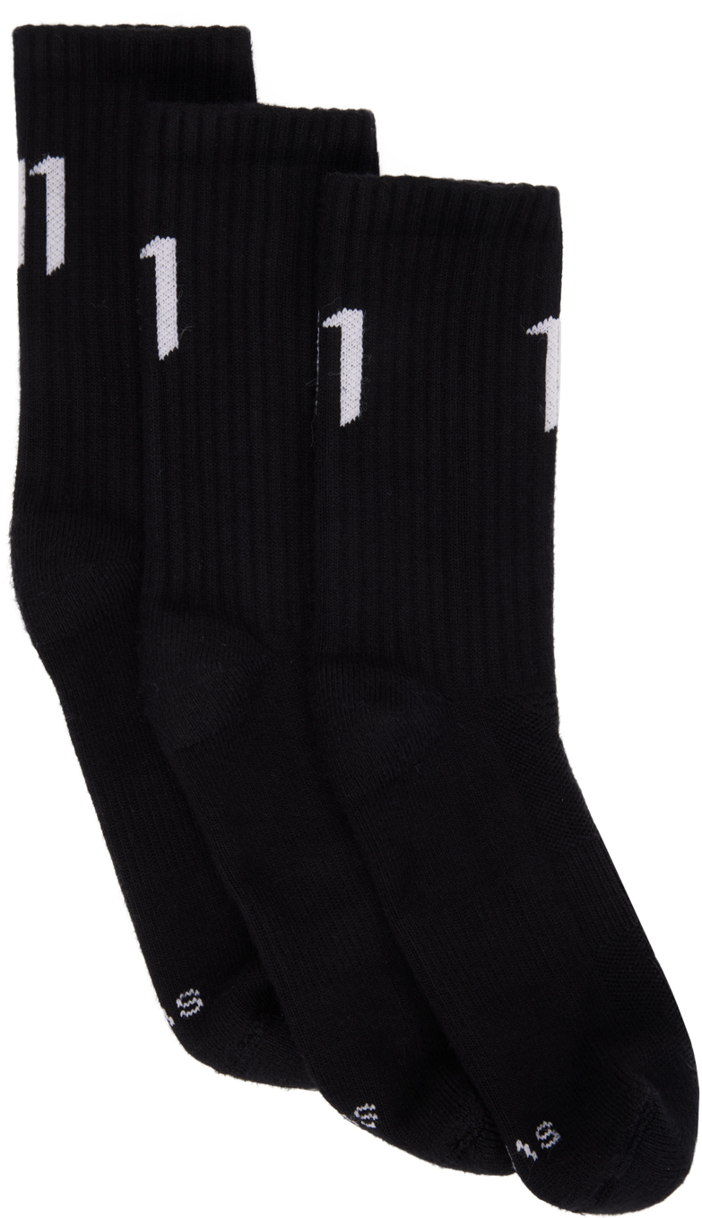 Three-Pack Black Socks