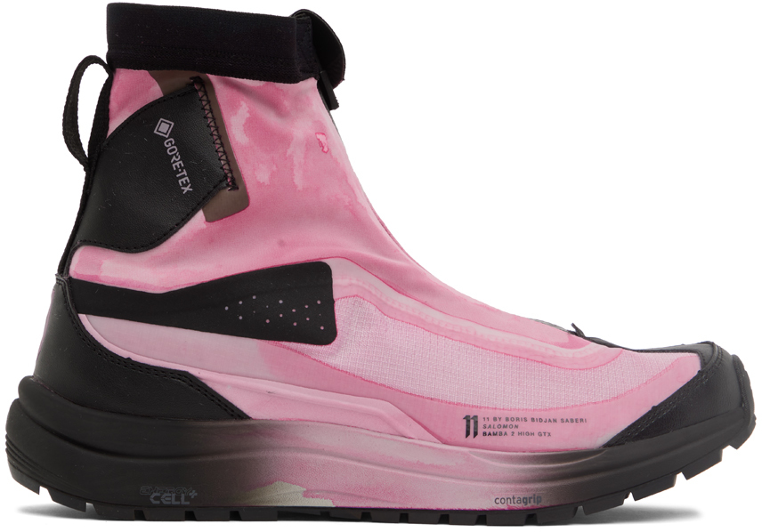 Pink Salomon Edition Bamba 2 High Sneakers by 11 by Boris Bidjan Saberi ...