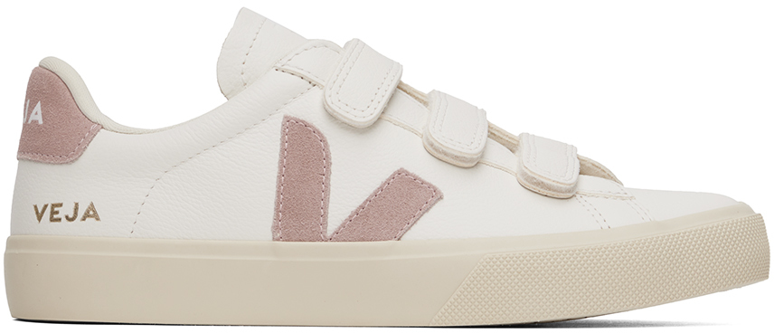 White & Pink Recife Sneakers by VEJA on Sale
