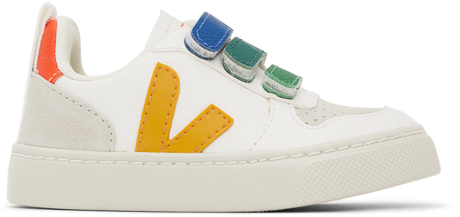 Veja V-10 Touch-strap Sneakers In Multico-extra-white_