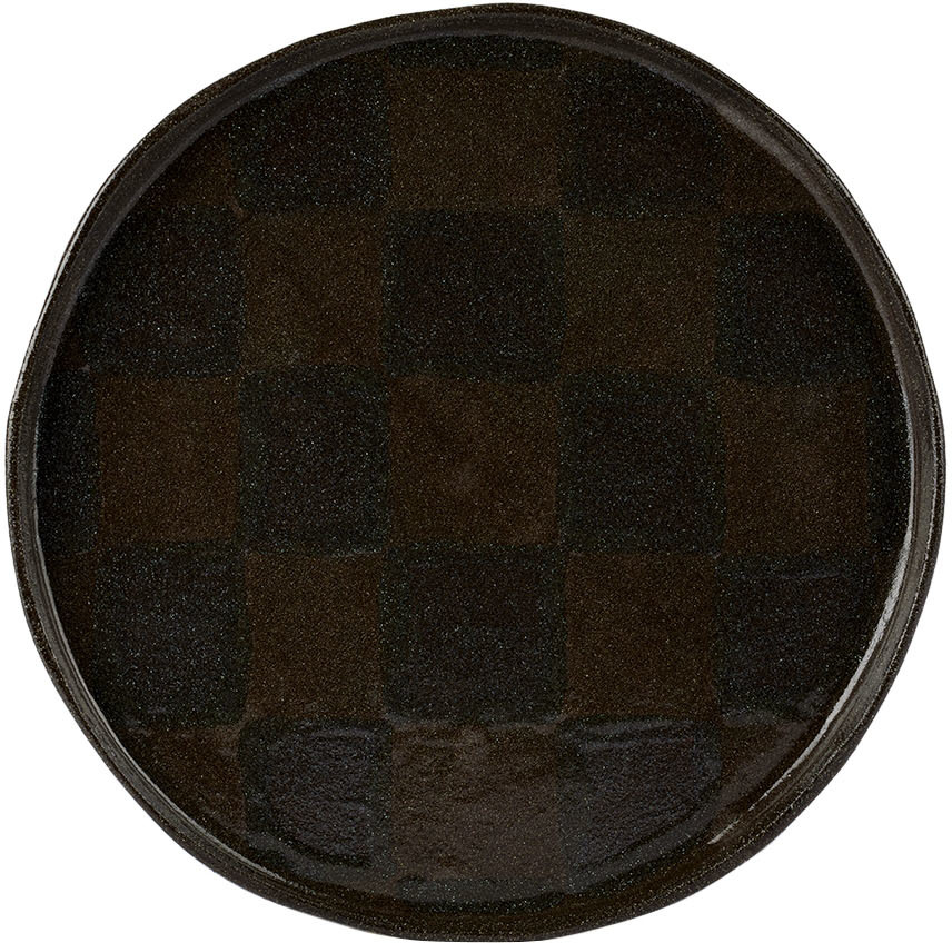 Harlie Brown Studio Ssense Exclusive Black Glitter Check Plate