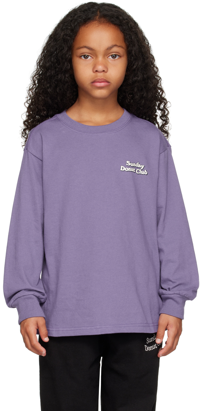 Kids Purple 'Good Things' Long Sleeve T-Shirt by SUNDAY DONUT CLUB