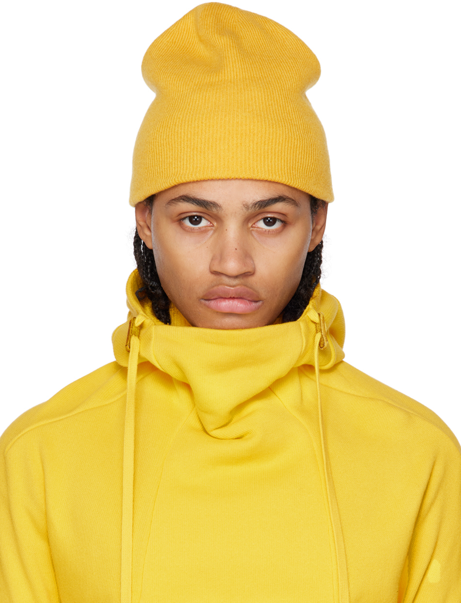 Yellow Seamless Beanie by Boris Bidjan Saberi on Sale