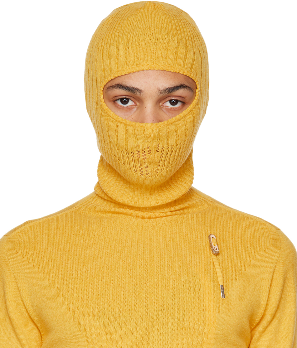 Boris Bidjan Saberi Yellow Seamless Balaclava SSENSE