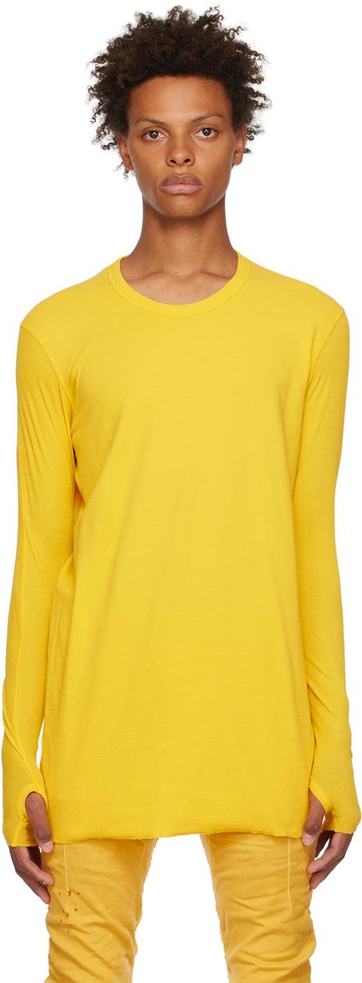 Boris Bidjan Saberi Yellow Ribbed Long Sleeve T-shirt In Fat