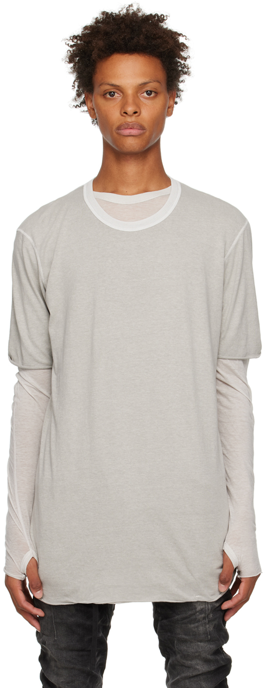 Boris Bidjan Saberi Gray Classic 1 T-shirt In Light Grey