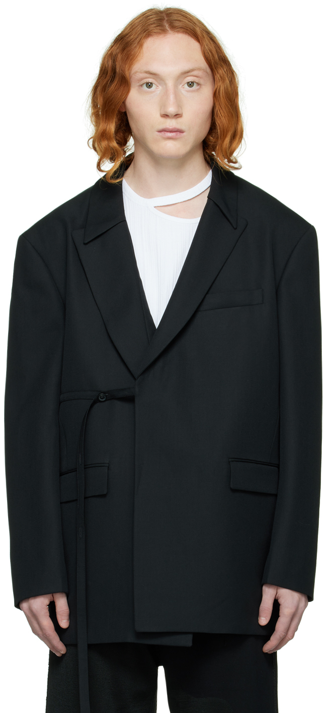 Lgn Louis Gabriel Nouchi Black Double Breasted Blazer In Black 001 ...